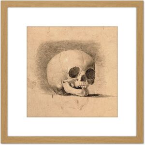 Artery8 Landseer Human Skull Anatomy Front View Drawing 8X8 Inch Square Wooden Framed Wall Art Print Picture with Mount in Light Oak Light Oak Artery8 Landseer Human Skull Anatomy Front View Drawing 8X8 Inch Square Wooden Framed Wall Art Print Picture with Mount in Light Oak Light Oak