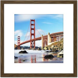 Artery8 Schulenburg Golden Gate Bridge San Francisco USA Photo 8X8 Inch Square Wooden Framed Wall Art Print Picture with Mount in Brown Brown Artery8 Schulenburg Golden Gate Bridge San Francisco USA Photo 8X8 Inch Square Wooden Framed Wall Art Print Picture with Mount in Brown Brown