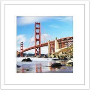 Artery8 Schulenburg Golden Gate Bridge San Francisco USA Photo 8X8 Inch Square Wooden Framed Wall Art Print Picture with Mount in White White Artery8 Schulenburg Golden Gate Bridge San Francisco USA Photo 8X8 Inch Square Wooden Framed Wall Art Print Picture with Mount in White White