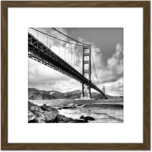Artery8 Almonroth Golden Gate Bridge San Francisco Photo 8X8 Inch Square Wooden Framed Wall Art Print Picture with Mount in Brown Brown Artery8 Almonroth Golden Gate Bridge San Francisco Photo 8X8 Inch Square Wooden Framed Wall Art Print Picture with Mount in Brown Brown