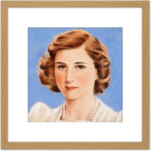 Artery8 Timym Portrait UK Princess Margaret Painting 8X8 Inch Square Wooden Framed Wall Art Print Picture with Mount in Light Oak Light Oak Artery8 Timym Portrait UK Princess Margaret Painting 8X8 Inch Square Wooden Framed Wall Art Print Picture with Mount in Light Oak Light Oak