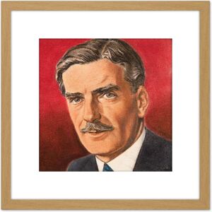 Artery8 Timym Portrait UK War Secretary Anthony Eden Painting 8X8 Inch Square Wooden Framed Wall Art Print Picture with Mount in Light Oak Light Oak Artery8 Timym Portrait UK War Secretary Anthony Eden Painting 8X8 Inch Square Wooden Framed Wall Art Print Picture with Mount in Light Oak Light Oak