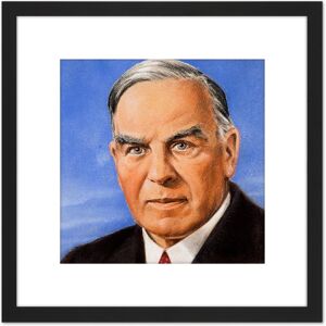 Artery8 Timym Portrait Canadian Prime Minister Mackenzie King Painting 8X8 Inch Square Wooden Framed Wall Art Print Picture with Mount in Black Black Artery8 Timym Portrait Canadian Prime Minister Mackenzie King Painting 8X8 Inch Square Wooden Framed Wall Art Print Picture with Mount in Black Black