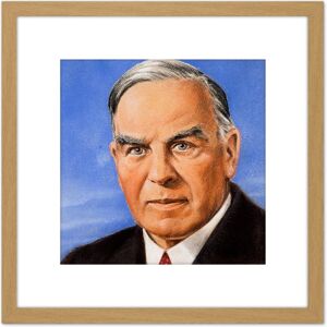 Artery8 Timym Portrait Canadian Prime Minister Mackenzie King Painting 8X8 Inch Square Wooden Framed Wall Art Print Picture with Mount in Light Oak Light Oak Artery8 Timym Portrait Canadian Prime Minister Mackenzie King Painting 8X8 Inch Square Wooden Framed Wall Art Print Picture with Mount in Light Oak Light Oak