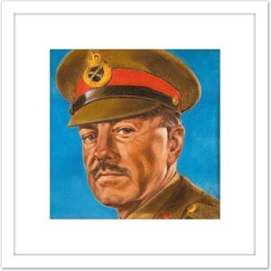 Artery8 Timym Portrait British General Harold Alexander Painting 8X8 Inch Square Wooden Framed Wall Art Print Picture with Mount in White White Artery8 Timym Portrait British General Harold Alexander Painting 8X8 Inch Square Wooden Framed Wall Art Print Picture with Mount in White White