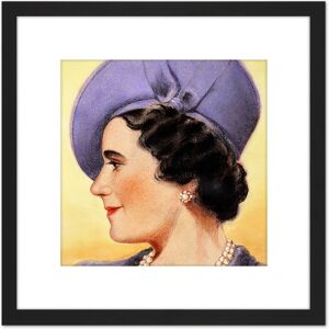 Artery8 Timym Portrait Queen Elizabeth (Bowes-Lyon) England Painting 8X8 Inch Square Wooden Framed Wall Art Print Picture with Mount in Black Black Artery8 Timym Portrait Queen Elizabeth (Bowes-Lyon) England Painting 8X8 Inch Square Wooden Framed Wall Art Print Picture with Mount in Black Black