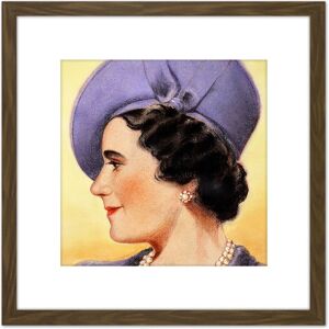 Artery8 Timym Portrait Queen Elizabeth (Bowes-Lyon) England Painting 8X8 Inch Square Wooden Framed Wall Art Print Picture with Mount in Brown Brown Artery8 Timym Portrait Queen Elizabeth (Bowes-Lyon) England Painting 8X8 Inch Square Wooden Framed Wall Art Print Picture with Mount in Brown Brown