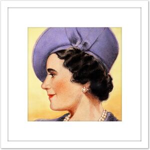 Artery8 Timym Portrait Queen Elizabeth (Bowes-Lyon) England Painting 8X8 Inch Square Wooden Framed Wall Art Print Picture with Mount in White White Artery8 Timym Portrait Queen Elizabeth (Bowes-Lyon) England Painting 8X8 Inch Square Wooden Framed Wall Art Print Picture with Mount in White White