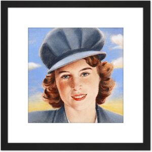 Artery8 Timym Portrait Princess Elizabeth England Painting 8X8 Inch Square Wooden Framed Wall Art Print Picture with Mount in Black Black Artery8 Timym Portrait Princess Elizabeth England Painting 8X8 Inch Square Wooden Framed Wall Art Print Picture with Mount in Black Black