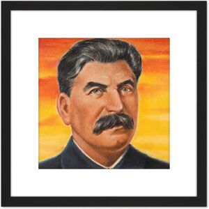 Artery8 Timym Portrait USSR Marshal Joseph Stalin Painting 8X8 Inch Square Wooden Framed Wall Art Print Picture with Mount in Black Black Artery8 Timym Portrait USSR Marshal Joseph Stalin Painting 8X8 Inch Square Wooden Framed Wall Art Print Picture with Mount in Black Black