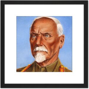 Artery8 Timym Portrait South African General Smuts Painting 8X8 Inch Square Wooden Framed Wall Art Print Picture with Mount in Black Black Artery8 Timym Portrait South African General Smuts Painting 8X8 Inch Square Wooden Framed Wall Art Print Picture with Mount in Black Black