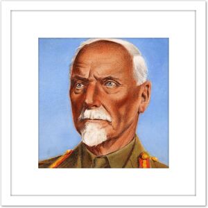 Artery8 Timym Portrait South African General Smuts Painting 8X8 Inch Square Wooden Framed Wall Art Print Picture with Mount in White White Artery8 Timym Portrait South African General Smuts Painting 8X8 Inch Square Wooden Framed Wall Art Print Picture with Mount in White White