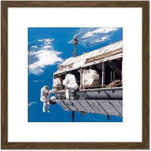Artery8 Space NASA STS-116 Spacewalk International Station Photo 8X8 Inch Square Wooden Framed Wall Art Print Picture with Mount in Brown Brown Artery8 Space NASA STS-116 Spacewalk International Station Photo 8X8 Inch Square Wooden Framed Wall Art Print Picture with Mount in Brown Brown