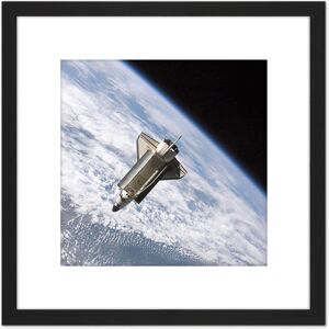 Artery8 Space NASA Shuttle Atlantis Over Earth Photo 8X8 Inch Square Wooden Framed Wall Art Print Picture with Mount in Black Black Artery8 Space NASA Shuttle Atlantis Over Earth Photo 8X8 Inch Square Wooden Framed Wall Art Print Picture with Mount in Black Black