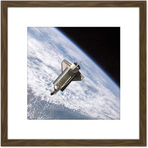 Artery8 Space NASA Shuttle Atlantis Over Earth Photo 8X8 Inch Square Wooden Framed Wall Art Print Picture with Mount in Brown Brown Artery8 Space NASA Shuttle Atlantis Over Earth Photo 8X8 Inch Square Wooden Framed Wall Art Print Picture with Mount in Brown Brown