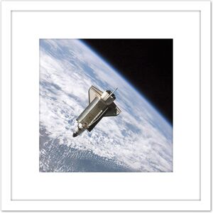Artery8 Space NASA Shuttle Atlantis Over Earth Photo 8X8 Inch Square Wooden Framed Wall Art Print Picture with Mount in White White Artery8 Space NASA Shuttle Atlantis Over Earth Photo 8X8 Inch Square Wooden Framed Wall Art Print Picture with Mount in White White