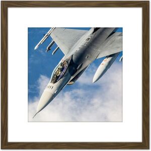 Artery8 Military USA USAF F-16 Fighting Falcon Fighter Jet Photo 8X8 Inch Square Wooden Framed Wall Art Print Picture with Mount in Brown Brown Artery8 Military USA USAF F-16 Fighting Falcon Fighter Jet Photo 8X8 Inch Square Wooden Framed Wall Art Print Picture with Mount in Brown Brown