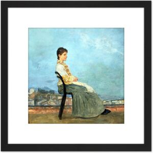 Artery8 Klinger Portrait Of A Roman Woman Rome Painting 8X8 Inch Square Wooden Framed Wall Art Print Picture with Mount in Black Black Artery8 Klinger Portrait Of A Roman Woman Rome Painting 8X8 Inch Square Wooden Framed Wall Art Print Picture with Mount in Black Black