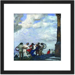 Artery8 Von Stuck The Dance Painting 8X8 Inch Square Wooden Framed Wall Art Print Picture with Mount in Black Black Artery8 Von Stuck The Dance Painting 8X8 Inch Square Wooden Framed Wall Art Print Picture with Mount in Black Black