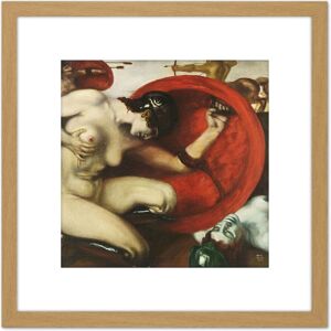 Artery8 Von Stuck Wounded Amazon Painting 8X8 Inch Square Wooden Framed Wall Art Print Picture with Mount in Light Oak Light Oak Artery8 Von Stuck Wounded Amazon Painting 8X8 Inch Square Wooden Framed Wall Art Print Picture with Mount in Light Oak Light Oak