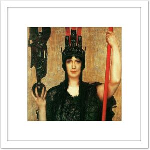 Artery8 Von Stuck Pallas Athena Greek Myth Painting 8X8 Inch Square Wooden Framed Wall Art Print Picture with Mount in White White Artery8 Von Stuck Pallas Athena Greek Myth Painting 8X8 Inch Square Wooden Framed Wall Art Print Picture with Mount in White White