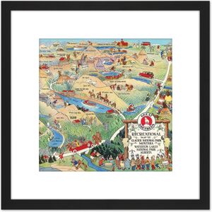 Artery8 Map Scheuerle 1925 Glacier National Park Montana USA 8X8 Inch Square Wooden Framed Wall Art Print Picture with Mount in Black Black Artery8 Map Scheuerle 1925 Glacier National Park Montana USA 8X8 Inch Square Wooden Framed Wall Art Print Picture with Mount in Black Black