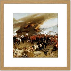 Artery8 De Neuville Defence Rorke's Drift Painting 8X8 Inch Square Wooden Framed Wall Art Print Picture with Mount in Light Oak Light Oak Artery8 De Neuville Defence Rorke's Drift Painting 8X8 Inch Square Wooden Framed Wall Art Print Picture with Mount in Light Oak Light Oak