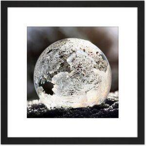 Artery8 Danielarapava Frosted Bubble Ice Amazing Photo 8X8 Inch Square Wooden Framed Wall Art Print Picture with Mount in Black Black Artery8 Danielarapava Frosted Bubble Ice Amazing Photo 8X8 Inch Square Wooden Framed Wall Art Print Picture with Mount in Black Black