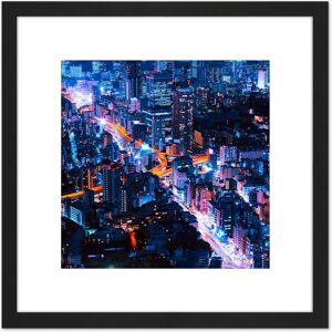Artery8 Nolbert Tokyo Japan Time Lapse Lights Photo 8X8 Inch Square Wooden Framed Wall Art Print Picture with Mount in Black Black Artery8 Nolbert Tokyo Japan Time Lapse Lights Photo 8X8 Inch Square Wooden Framed Wall Art Print Picture with Mount in Black Black