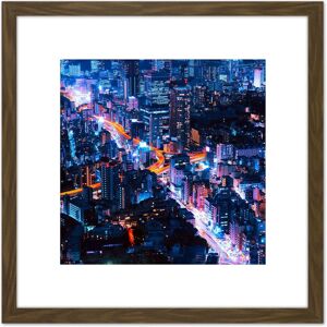 Artery8 Nolbert Tokyo Japan Time Lapse Lights Photo 8X8 Inch Square Wooden Framed Wall Art Print Picture with Mount in Brown Brown Artery8 Nolbert Tokyo Japan Time Lapse Lights Photo 8X8 Inch Square Wooden Framed Wall Art Print Picture with Mount in Brown Brown