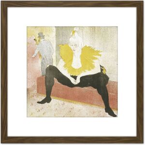 Artery8 Toulouse-Lautrec Clowness Mademoiselle Cha-U-Ka-O Painting 8X8 Inch Square Wooden Framed Wall Art Print Picture with Mount in Brown Brown Artery8 Toulouse-Lautrec Clowness Mademoiselle Cha-U-Ka-O Painting 8X8 Inch Square Wooden Framed Wall Art Print Picture with Mount in Brown Brown