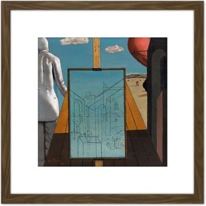 Artery8 Giorgio de Chirico Double Dream of Spring 8X8 Inch Square Wooden Framed Wall Art Print Picture with Mount in Brown Brown Artery8 Giorgio de Chirico Double Dream of Spring 8X8 Inch Square Wooden Framed Wall Art Print Picture with Mount in Brown Brown