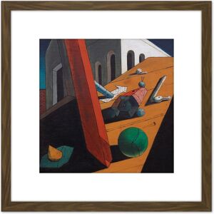 Artery8 Giorgio De Chirico Evil Genius Of A King 8X8 Inch Square Wooden Framed Wall Art Print Picture with Mount in Brown Brown Artery8 Giorgio De Chirico Evil Genius Of A King 8X8 Inch Square Wooden Framed Wall Art Print Picture with Mount in Brown Brown
