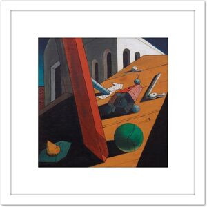 Artery8 Giorgio De Chirico Evil Genius Of A King 8X8 Inch Square Wooden Framed Wall Art Print Picture with Mount in White White Artery8 Giorgio De Chirico Evil Genius Of A King 8X8 Inch Square Wooden Framed Wall Art Print Picture with Mount in White White