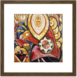 Artery8 Marsden Hartley Painting No 48 8X8 Inch Square Wooden Framed Wall Art Print Picture with Mount in Brown Brown Artery8 Marsden Hartley Painting No 48 8X8 Inch Square Wooden Framed Wall Art Print Picture with Mount in Brown Brown