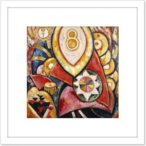 Artery8 Marsden Hartley Painting No 48 8X8 Inch Square Wooden Framed Wall Art Print Picture with Mount in White White Artery8 Marsden Hartley Painting No 48 8X8 Inch Square Wooden Framed Wall Art Print Picture with Mount in White White