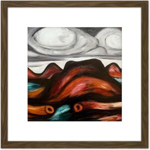 Artery8 Marsden Hartley New Mexico Recollection No 12 Painting 8X8 Inch Square Wooden Framed Wall Art Print Picture with Mount in Brown Brown Artery8 Marsden Hartley New Mexico Recollection No 12 Painting 8X8 Inch Square Wooden Framed Wall Art Print Picture with Mount in Brown Brown