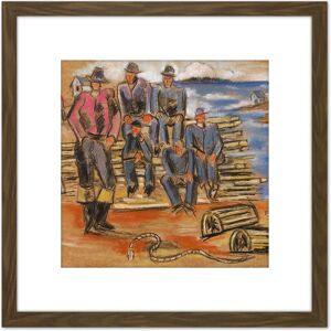 Artery8 Marsden Hartley Study Lobster Fishermen Painting 8X8 Inch Square Wooden Framed Wall Art Print Picture with Mount in Brown Brown Artery8 Marsden Hartley Study Lobster Fishermen Painting 8X8 Inch Square Wooden Framed Wall Art Print Picture with Mount in Brown Brown