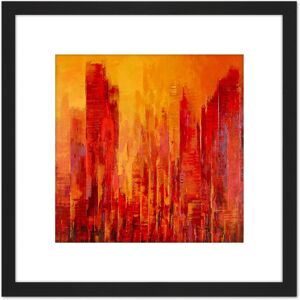 Artery8 Clo Baril Nature Et Architecture Skyscrapers Painting 8X8 Inch Square Wooden Framed Wall Art Print Picture with Mount in Black Black Artery8 Clo Baril Nature Et Architecture Skyscrapers Painting 8X8 Inch Square Wooden Framed Wall Art Print Picture with Mount in Black Black