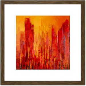 Artery8 Clo Baril Nature Et Architecture Skyscrapers Painting 8X8 Inch Square Wooden Framed Wall Art Print Picture with Mount in Brown Brown Artery8 Clo Baril Nature Et Architecture Skyscrapers Painting 8X8 Inch Square Wooden Framed Wall Art Print Picture with Mount in Brown Brown