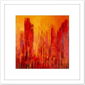 Artery8 Clo Baril Nature Et Architecture Skyscrapers Painting 8X8 Inch Square Wooden Framed Wall Art Print Picture with Mount in White White Artery8 Clo Baril Nature Et Architecture Skyscrapers Painting 8X8 Inch Square Wooden Framed Wall Art Print Picture with Mount in White White