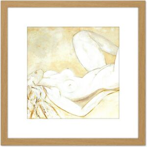 Artery8 Clo Baril Nu1 Woman Nude Painting 8X8 Inch Square Wooden Framed Wall Art Print Picture with Mount in Light Oak Light Oak Artery8 Clo Baril Nu1 Woman Nude Painting 8X8 Inch Square Wooden Framed Wall Art Print Picture with Mount in Light Oak Light Oak