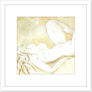Artery8 Clo Baril Nu1 Woman Nude Painting 8X8 Inch Square Wooden Framed Wall Art Print Picture with Mount in White White Artery8 Clo Baril Nu1 Woman Nude Painting 8X8 Inch Square Wooden Framed Wall Art Print Picture with Mount in White White