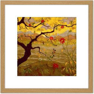 Artery8 Ranson Apple Tree Red Fruit Painting 8X8 Inch Square Wooden Framed Wall Art Print Picture with Mount in Light Oak Light Oak Artery8 Ranson Apple Tree Red Fruit Painting 8X8 Inch Square Wooden Framed Wall Art Print Picture with Mount in Light Oak Light Oak