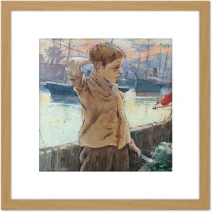 Artery8 Adolfo Guiard Ships Boy Sea Sailing Painting 8X8 Inch Square Wooden Framed Wall Art Print Picture with Mount in Light Oak Light Oak Artery8 Adolfo Guiard Ships Boy Sea Sailing Painting 8X8 Inch Square Wooden Framed Wall Art Print Picture with Mount in Light Oak Light Oak