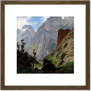 Artery8 De Haes Mancorbo Canal Los Picos De Europa 8X8 Inch Square Wooden Framed Wall Art Print Picture with Mount in Brown Brown Artery8 De Haes Mancorbo Canal Los Picos De Europa 8X8 Inch Square Wooden Framed Wall Art Print Picture with Mount in Brown Brown