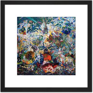 Artery8 Stella Battle Lights Coney Island Mardi Gras Painting 8X8 Inch Square Wooden Framed Wall Art Print Picture with Mount in Black Black Artery8 Stella Battle Lights Coney Island Mardi Gras Painting 8X8 Inch Square Wooden Framed Wall Art Print Picture with Mount in Black Black