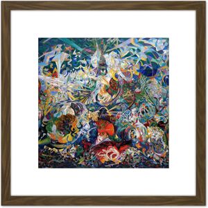 Artery8 Stella Battle Lights Coney Island Mardi Gras Painting 8X8 Inch Square Wooden Framed Wall Art Print Picture with Mount in Brown Brown Artery8 Stella Battle Lights Coney Island Mardi Gras Painting 8X8 Inch Square Wooden Framed Wall Art Print Picture with Mount in Brown Brown