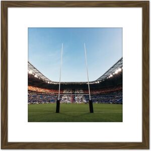 Artery8 Serer Rugby Goal Posts World Cup Stadium Sport Photo 8X8 Inch Square Wooden Framed Wall Art Print Picture with Mount in Brown Brown Artery8 Serer Rugby Goal Posts World Cup Stadium Sport Photo 8X8 Inch Square Wooden Framed Wall Art Print Picture with Mount in Brown Brown