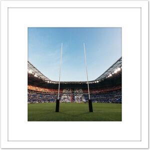 Artery8 Serer Rugby Goal Posts World Cup Stadium Sport Photo 8X8 Inch Square Wooden Framed Wall Art Print Picture with Mount in White White Artery8 Serer Rugby Goal Posts World Cup Stadium Sport Photo 8X8 Inch Square Wooden Framed Wall Art Print Picture with Mount in White White